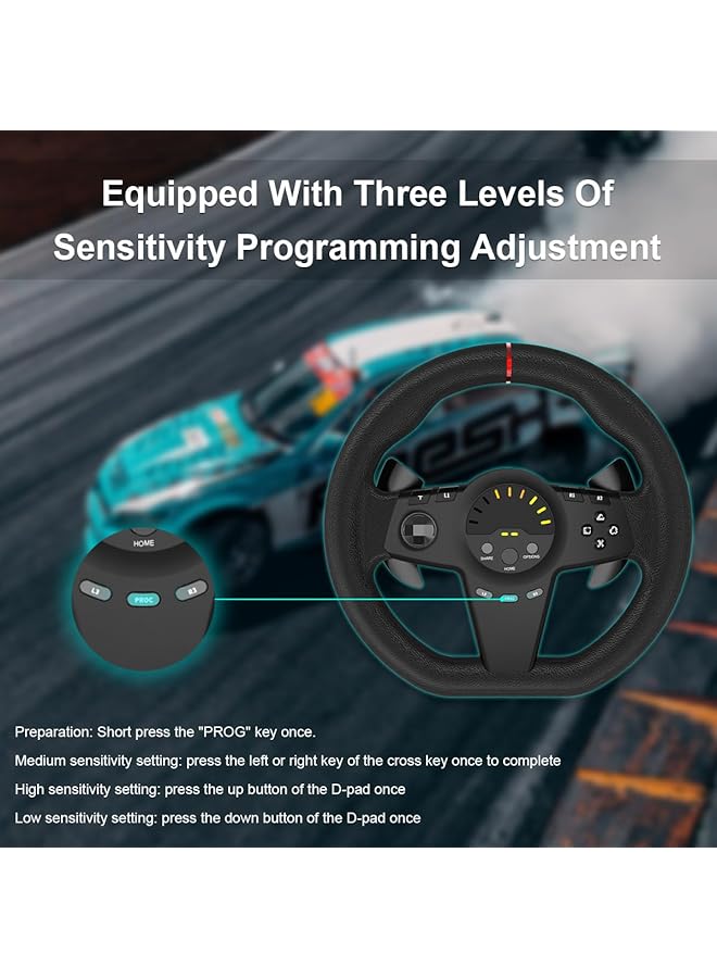LOVNOV Gaming Racing Wheel 270 Degree Racing Steering Wheel With Pedals And Shifters Driving Force Sim Game Steering Wheel For Pc P3 P4 Xbox One Xbox Series X/S Switch  - Image 5