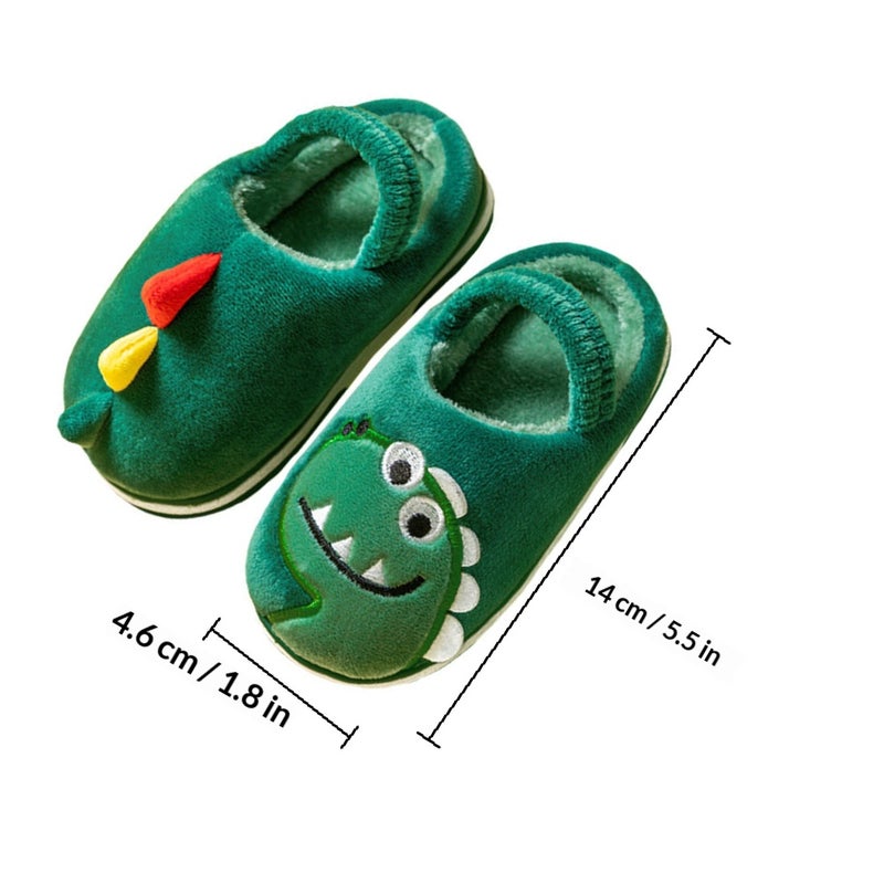 1 Pair Cartoon Kids Dinosaur Slippers Autumn Winter Back Strap Cotton Shoes - Image 2