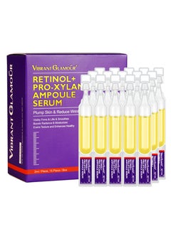 15Pcs Retinol + Pro-Xylane Ampoule Serum ,Anti-aging Anti Wrinkle Firming Hydrating Moisturizing Soothing Repairing Fade Fine Lines & dark Spots Deep Care Essence with Retinol 15x2ml