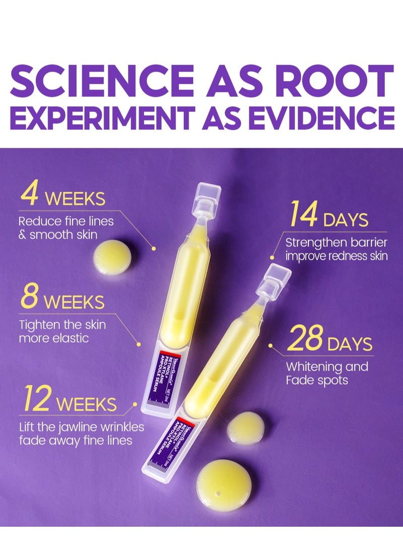 Vibrant Glamour - 15Pcs Retinol + Pro-Xylane Ampoule Serum ,Anti-aging Anti Wrinkle Firming Hydrating Moisturizing Soothing Repairing Fade Fine Lines & dark Spots Deep Care Essence with Retinol 15x2ml - Image 1