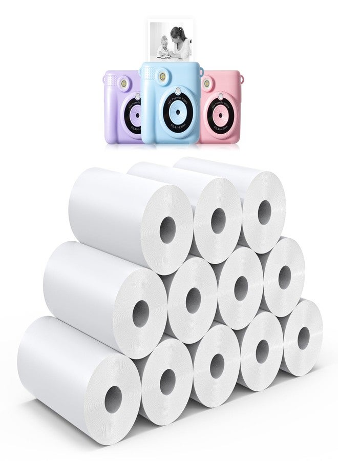 Hikkon 12 Rolls Instant Print Camera for Kids Refill Print Paper - Hikkon Thermal Print Paper Rolls Photo Print HD Printing for Most Kids Instant Camera - Paper Only(White-12) - Image 1