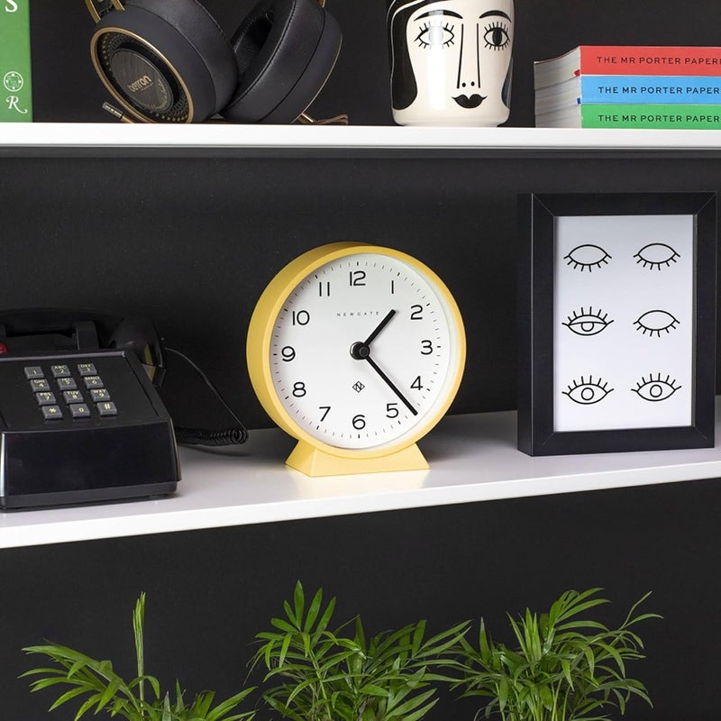 NEWGATE ® M Mantel Echo Desk Clock | Modern Round Design | Yellow | Easy to Read Numbers | Contemporary Style for Desk, Table, Shelf or Bedside - Image 3