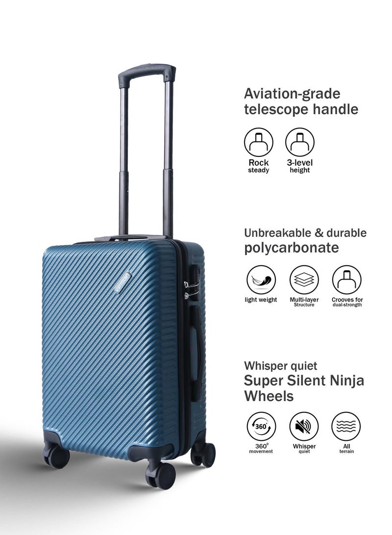 فيبتور حقيبة سفر بأربع عجلات دوارة وجوانب صلبة مع قفل أرقام - Image 3