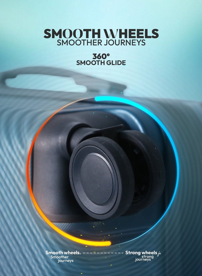 فيبتور حقيبة سفر بأربع عجلات دوارة وجوانب صلبة مع قفل أرقام - Image 5