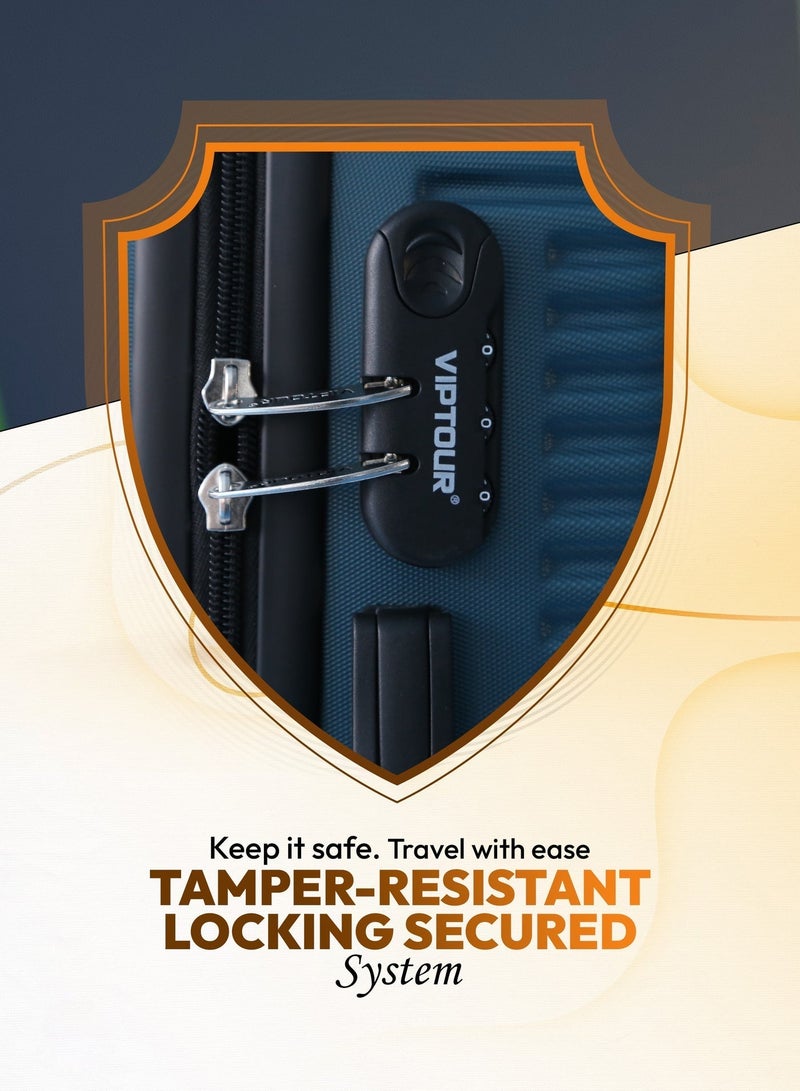 فيبتور حقيبة سفر بأربع عجلات دوارة وجوانب صلبة مع قفل أرقام - Image 4