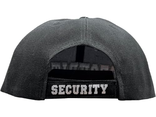 MegaDeal mens Security Hat Baseball Ball Cap Black Embroidered Adjustable 100% Cotton - Image 5