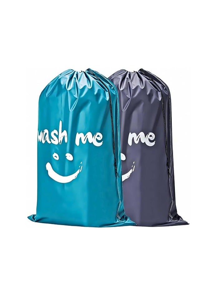 أريكسا حقيبة غسيل ملابس للسفر من أريكسا، عبوة من قطعتين، كبيرة جدًا، منظم للملابس المتسخة، كبيرة بما يكفي لحمل 4 أحمال غسيل، سهلة التركيب في سلة الغسيل أو السلة - Image 1