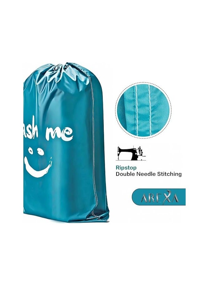 أريكسا حقيبة غسيل ملابس للسفر من أريكسا، عبوة من قطعتين، كبيرة جدًا، منظم للملابس المتسخة، كبيرة بما يكفي لحمل 4 أحمال غسيل، سهلة التركيب في سلة الغسيل أو السلة - Image 3