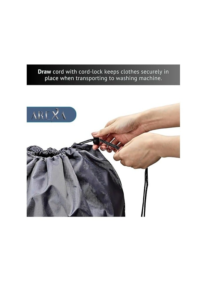 أريكسا حقيبة غسيل ملابس للسفر من أريكسا، عبوة من قطعتين، كبيرة جدًا، منظم للملابس المتسخة، كبيرة بما يكفي لحمل 4 أحمال غسيل، سهلة التركيب في سلة الغسيل أو السلة - Image 4