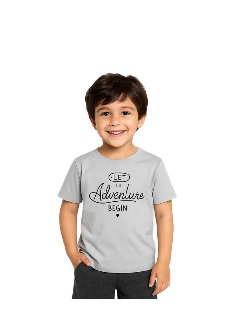 LUAY Unisex 100% Bamboo based Ultra-Soft fabric Half Sleeve T-Shirt with Adventure Print-Grey