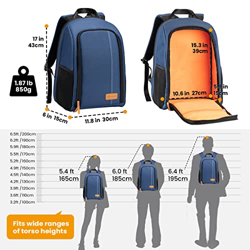 TARION Large Camera Backpacks for Photographers - Waterproof Camera Bag Photography backpack with 15.6" Laptop Compartment Rain Cover Side Access Tripod Holder(TB04 Blue) - Image 3