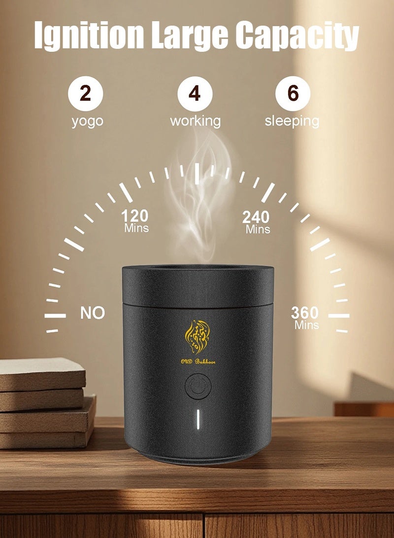 Oud Bukhoor 2025 New Arabic Incense Burner USB Car Portable Electric Aroma Diffuser Bakhoor Arabia Charcoal Burner Big Size Burning Space for Muslim BK-108 - Image 5