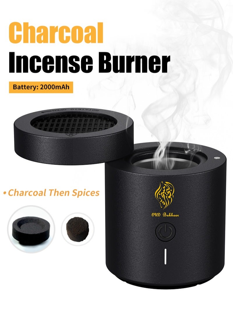 Oud Bukhoor 2025 New Arabic Incense Burner USB Car Portable Electric Aroma Diffuser Bakhoor Arabia Charcoal Burner Big Size Burning Space for Muslim BK-108 - Image 1