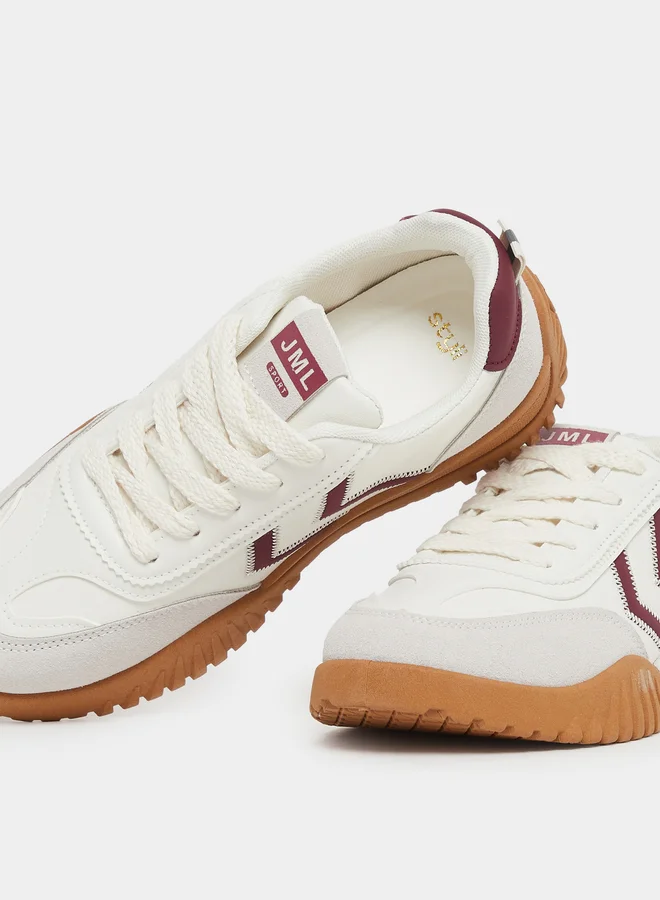 Styli Styli Retro Sole Panelled Lace-Up Sneakers