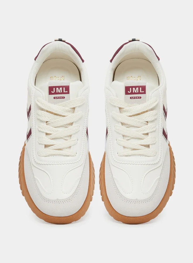 Styli Styli Retro Sole Panelled Lace-Up Sneakers