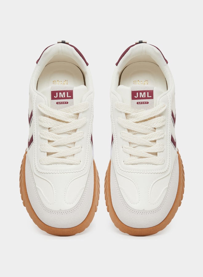 Styli Styli Retro Sole Panelled Lace-Up Sneakers  - Image 5