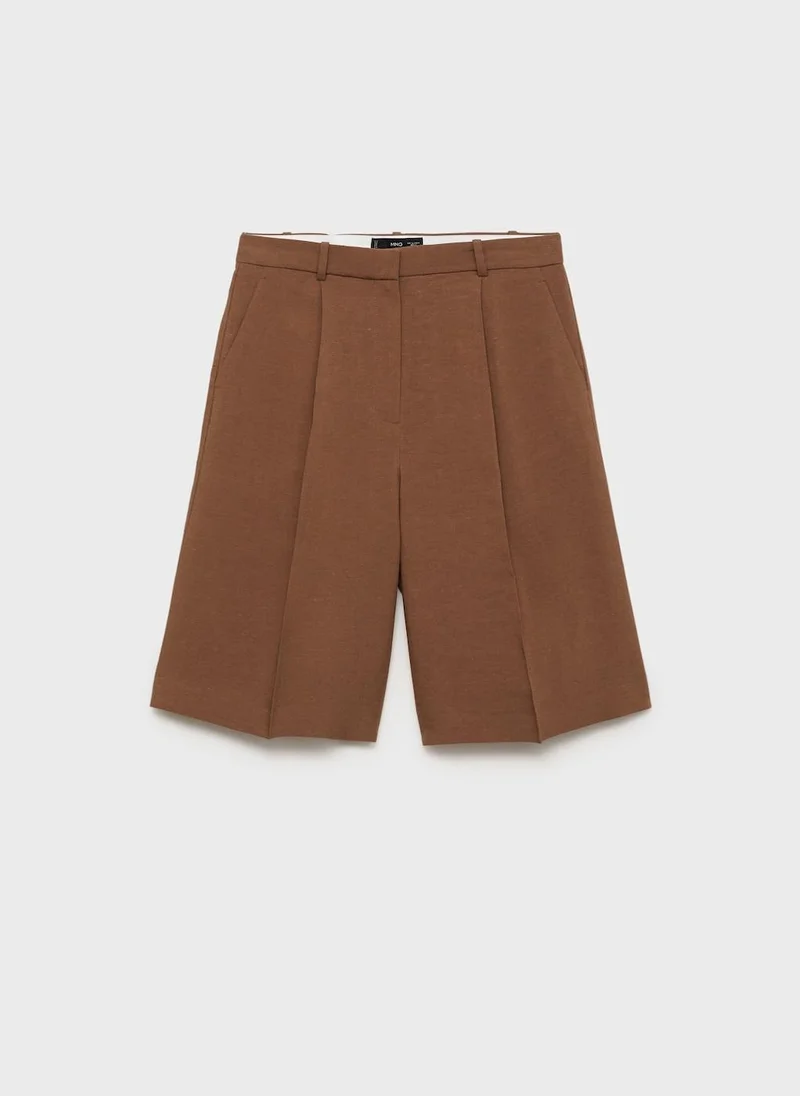 MANGO Linen-Blend Suit Bermuda Shorts