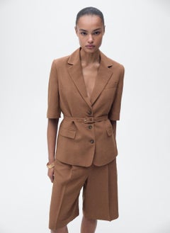 MANGO Linen-Blend Suit Bermuda Shorts  - Image 3