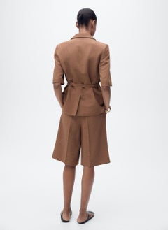 MANGO Linen-Blend Suit Bermuda Shorts  - Image 2