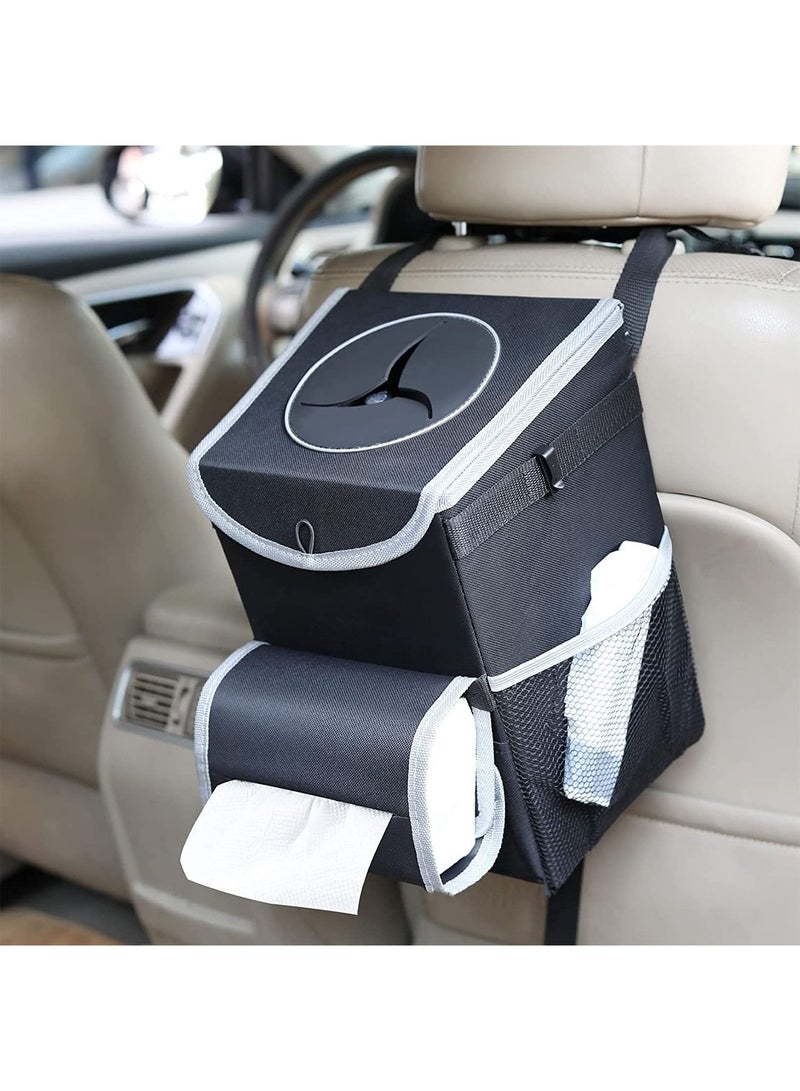 LIMOS Car Trash Storage Bag with Lid with Removable Leak Proof Interior Liners Pockets Large Capacity Trash Bin - Image 1