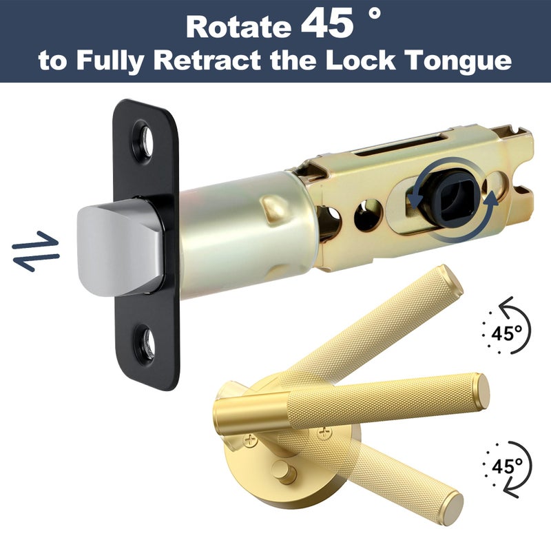 Aesytava Matte Black 2 Pack Door Lock Parts, Adjustable Door Latch Replacement, Door Lock Replacement Parts, Door Deadlatch Mechanism - Image 3