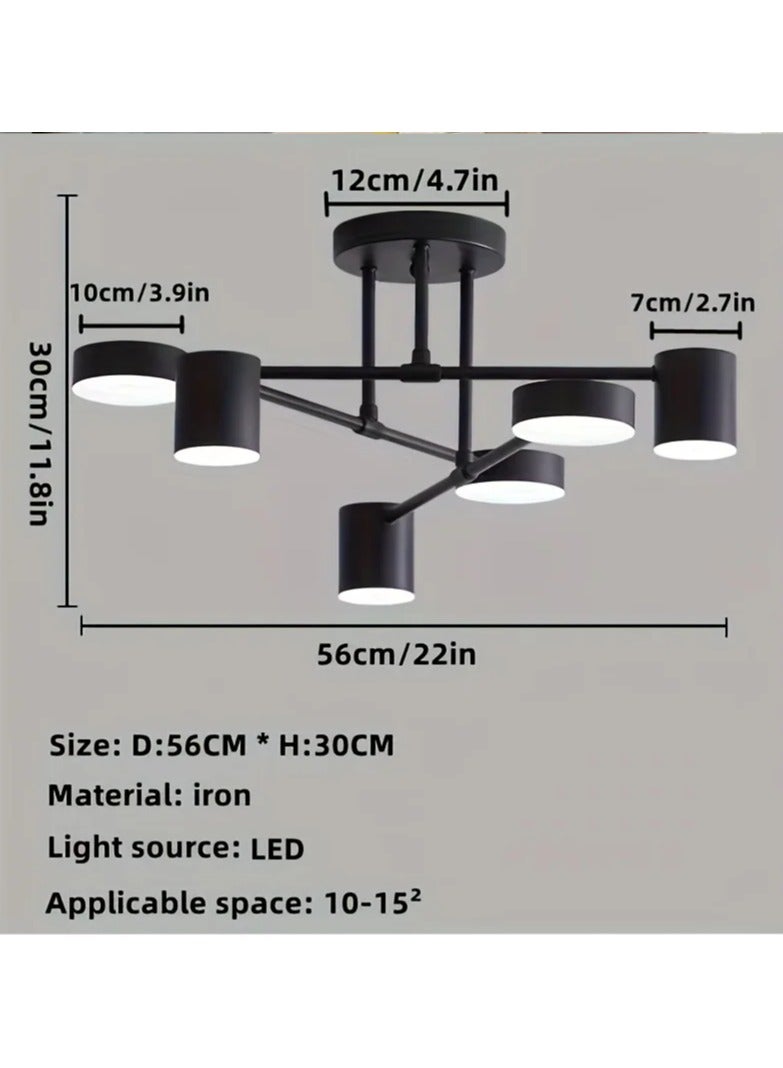 Nordic Black Bedroom Ceiling Light Living Room Light Simple Atmosphere Home Study Bar Creative Simple Modern Iron Lighting - Image 2