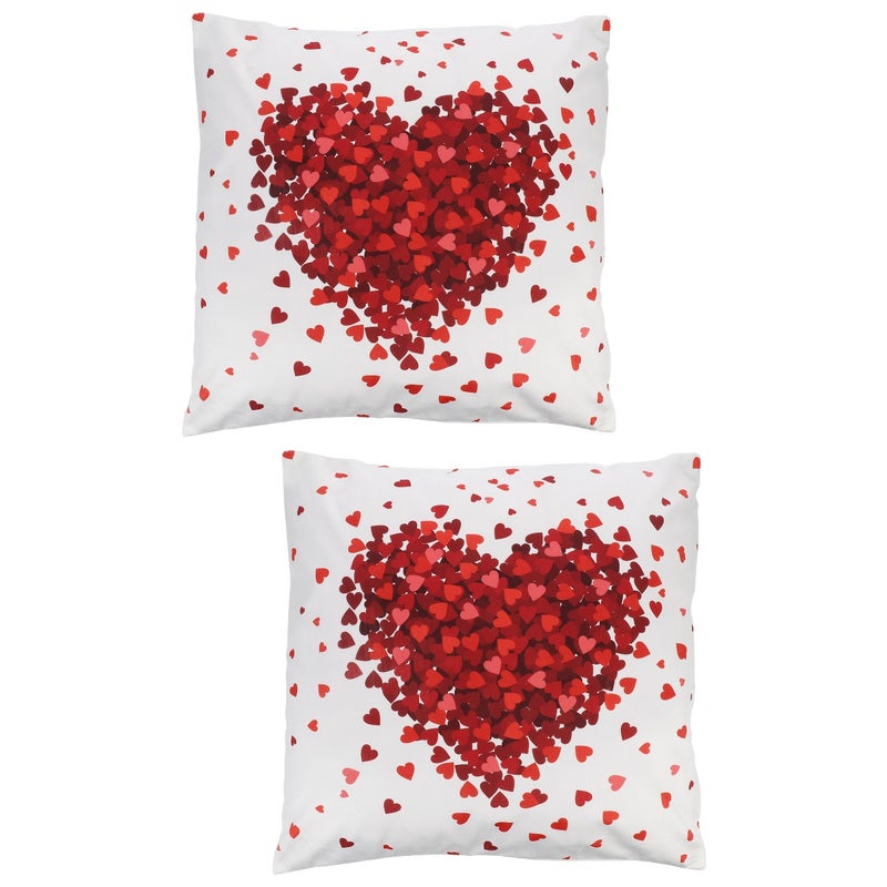 2pcs Valentine's Day Theme Pillow Case Loving-heart Pattern Sofa Cushion Cover Pillowcase - Image 1