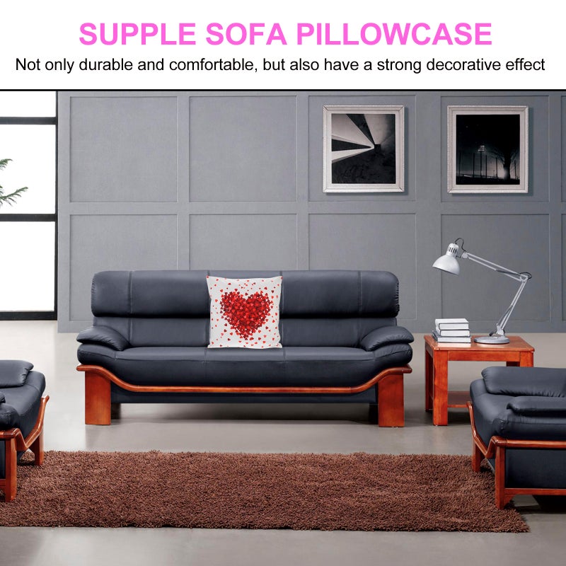 2pcs Valentine's Day Theme Pillow Case Loving-heart Pattern Sofa Cushion Cover Pillowcase - Image 4
