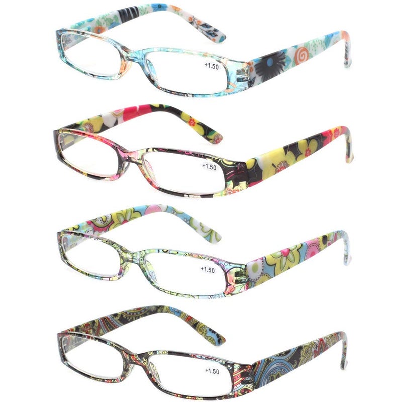 Kerecsen Women's Reading Glasses 4 Pairs Ladies Fashion Spring Hinge Readers (4 Pack Mix, 2.5) - Image 1