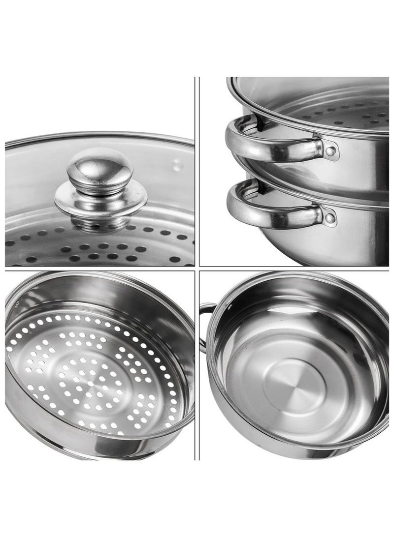 MIXDE Stainless Steel Steamer Cookware, Steamer for Cooking, Stack and Steamer Pot with Lid, Food Steamer, Steamer Saucepot Double Boiler Soup Steaming Pot, Dim Sum Steamer, Veggie Steamer  - Image 5