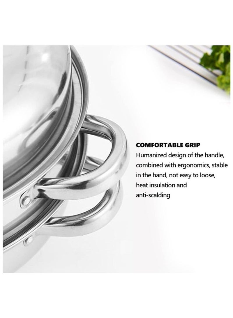 MIXDE Stainless Steel Steamer Cookware, Steamer for Cooking, Stack and Steamer Pot with Lid, Food Steamer, Steamer Saucepot Double Boiler Soup Steaming Pot, Dim Sum Steamer, Veggie Steamer  - Image 4