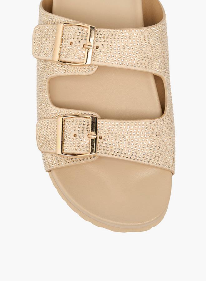 Flora Bella By Shoexpress Buckle Accent Slip-On Sandals - Image 3