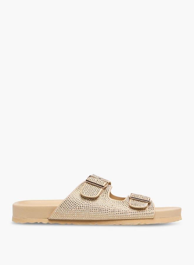 Flora Bella By Shoexpress Buckle Accent Slip-On Sandals - Image 1