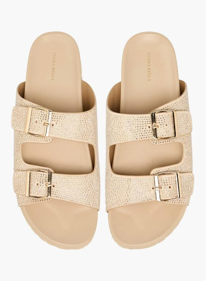Flora Bella By Shoexpress Buckle Accent Slip-On Sandals