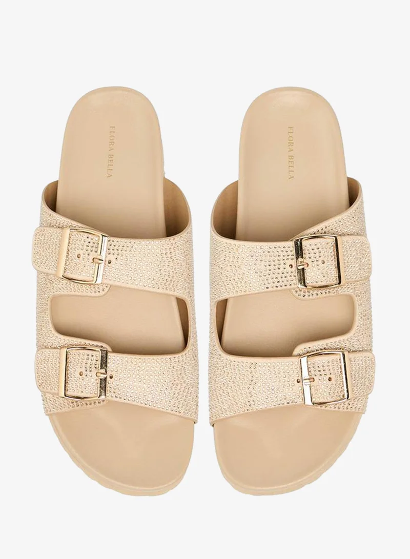 Buckle Accent Slip-On Sandals