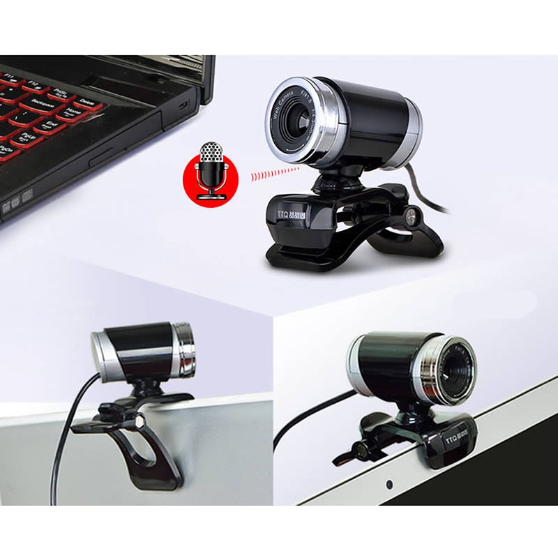 USB 720P HD Webcam Professional Teaching Live Broadcast Camera with Mic and Clip (Black) - Image 3