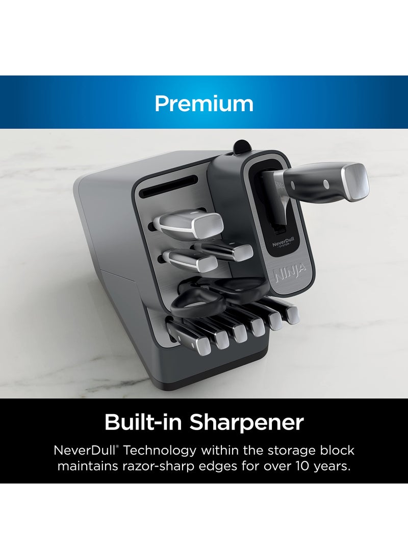 Ninja Ninja K32012 Foodi NeverDull Premium Knife System, 12 Piece Knife Block Set with Built-in Sharpener, German Stainless Steel Knives, Black  - Image 4