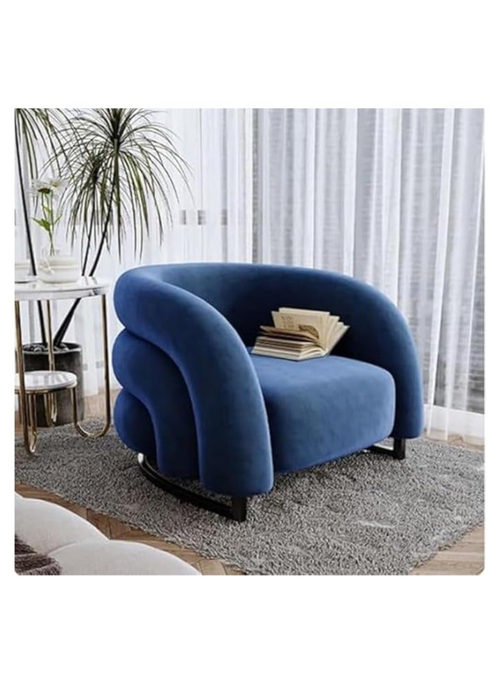 Poppins Home Modern Lazy Single Sofa Chair For Adults and Kids (Blue)  - Image 1