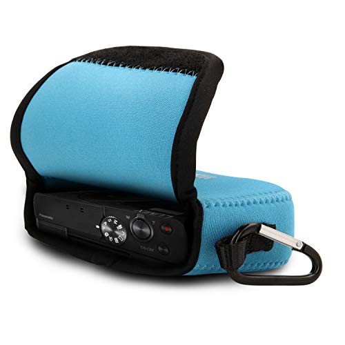 MegaGear ''Ultra Light'' Neoprene Camera Case Bag with Carabiner for Panasonic Lumix DC-ZS80, DC-ZS70, DMC-ZS100, DC-TZ95, DC-TZ90, DMC-TZ100 (Blue) - Image 3