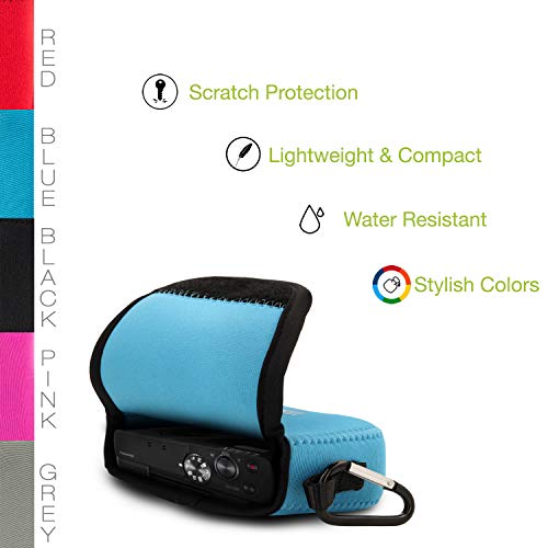 MegaGear ''Ultra Light'' Neoprene Camera Case Bag with Carabiner for Panasonic Lumix DC-ZS80, DC-ZS70, DMC-ZS100, DC-TZ95, DC-TZ90, DMC-TZ100 (Blue) - Image 5
