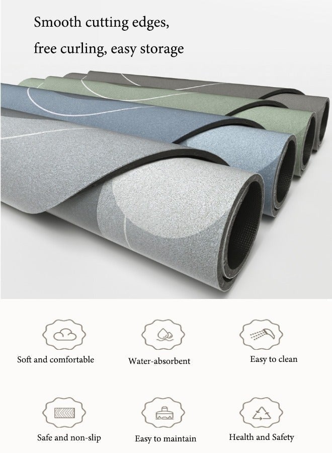 Quick-Drying Floor Mat, Bathroom Mat Water Absorption Oval Soft and Thin Non Slip Mat 50x80CM  - Image 5
