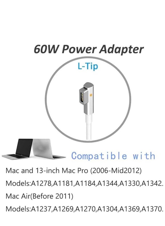 Generic - Charger 60 W, L-tip Magnetic Power Supply, Compatible with Mac Air/Pro 11 Inch 13 Inch 2012, 2013, 2014, 2015, 2017 Models A1425 A1502 A1435 A1465 - Image 1