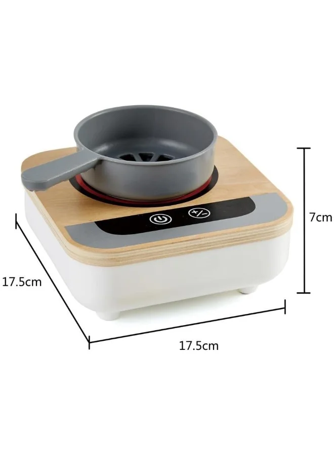 Hape Fun Fan Fryer | Wooden Tabletop Stove With Fan, Kitchen Playset For Preschoolers, Includes Salt And Pepper Shakers, Six Recipes And More, (Model: E3164), L: 6.9, W: 2.8, H: 6.9 Inch 17.5cm