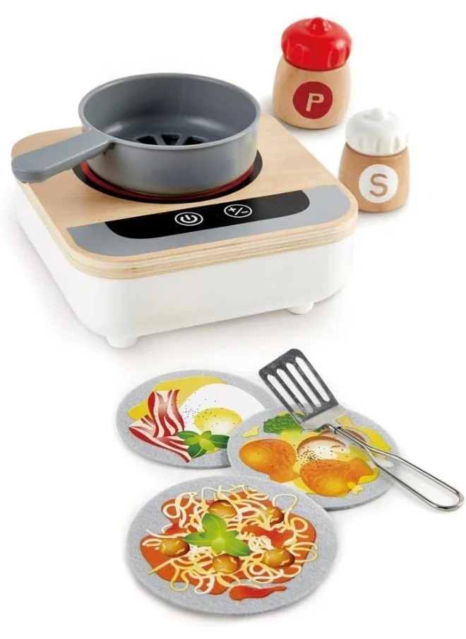هيب Fun Fan Fryer | Wooden Tabletop Stove With Fan, Kitchen Playset For Preschoolers, Includes Salt And Pepper Shakers, Six Recipes And More, (Model: E3164), L: 6.9, W: 2.8, H: 6.9 Inch