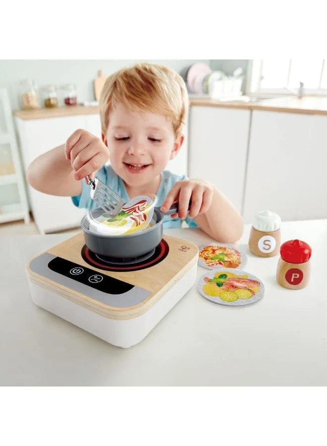 Hape Fun Fan Fryer | Wooden Tabletop Stove With Fan, Kitchen Playset For Preschoolers, Includes Salt And Pepper Shakers, Six Recipes And More, (Model: E3164), L: 6.9, W: 2.8, H: 6.9 Inch 17.5cm