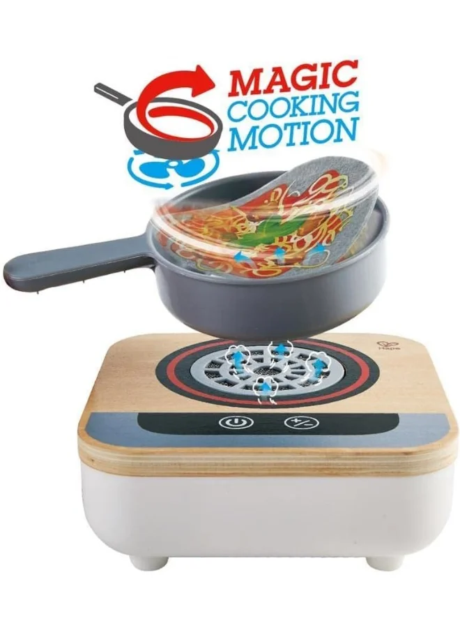 Hape Fun Fan Fryer | Wooden Tabletop Stove With Fan, Kitchen Playset For Preschoolers, Includes Salt And Pepper Shakers, Six Recipes And More, (Model: E3164), L: 6.9, W: 2.8, H: 6.9 Inch 17.5cm