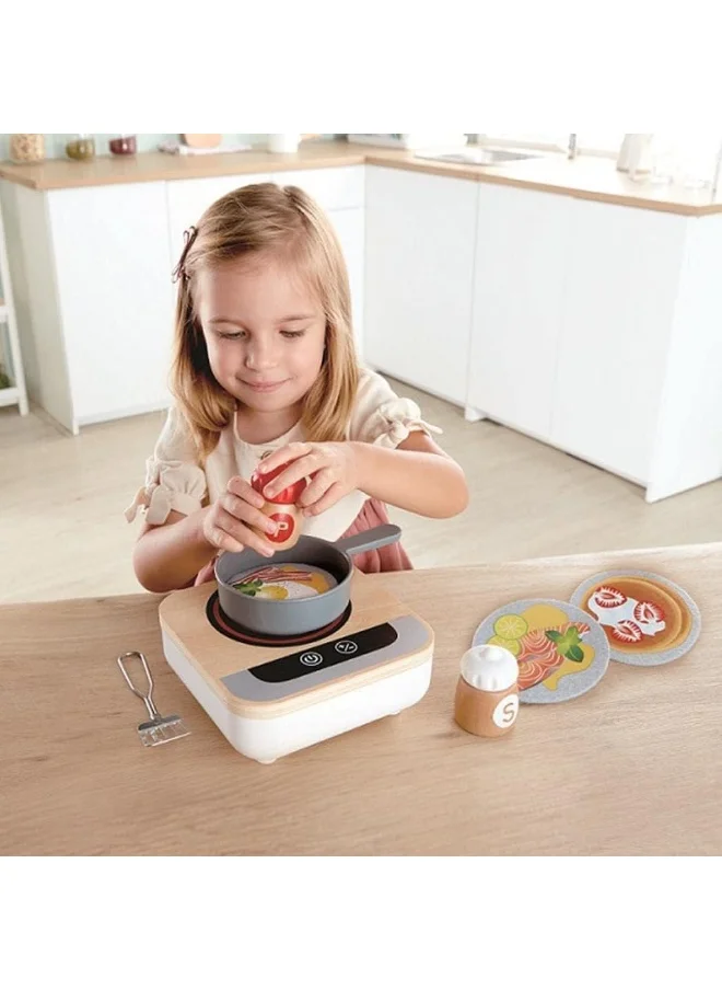 هيب Fun Fan Fryer | Wooden Tabletop Stove With Fan, Kitchen Playset For Preschoolers, Includes Salt And Pepper Shakers, Six Recipes And More, (Model: E3164), L: 6.9, W: 2.8, H: 6.9 Inch