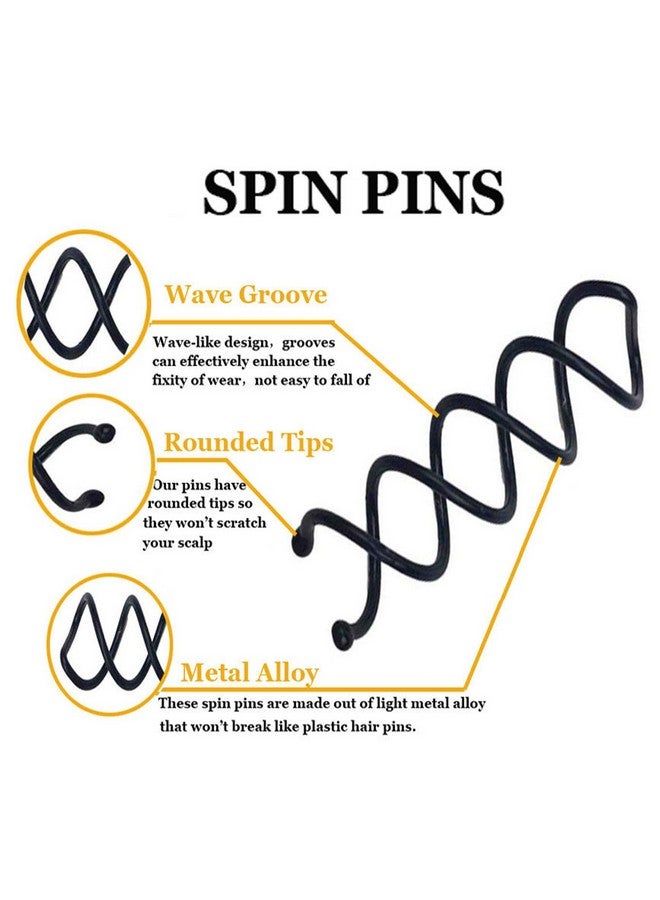 Hyamass 50Pcs Spiral Hair Pins Nonscratch Round Tips Spiral Bobby Pins Hair Clip Hair Spin Pins Twist Screw Hair Pins Accessories For Women Girls (Black) - Image 5