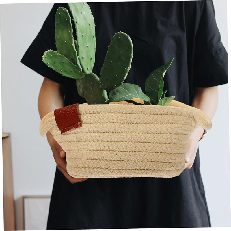 سلة تخزين من حبل بيج صافغل 20 × 7 سم منظِّم للألعاب والملابس وغرفة المعيشة - Image 3