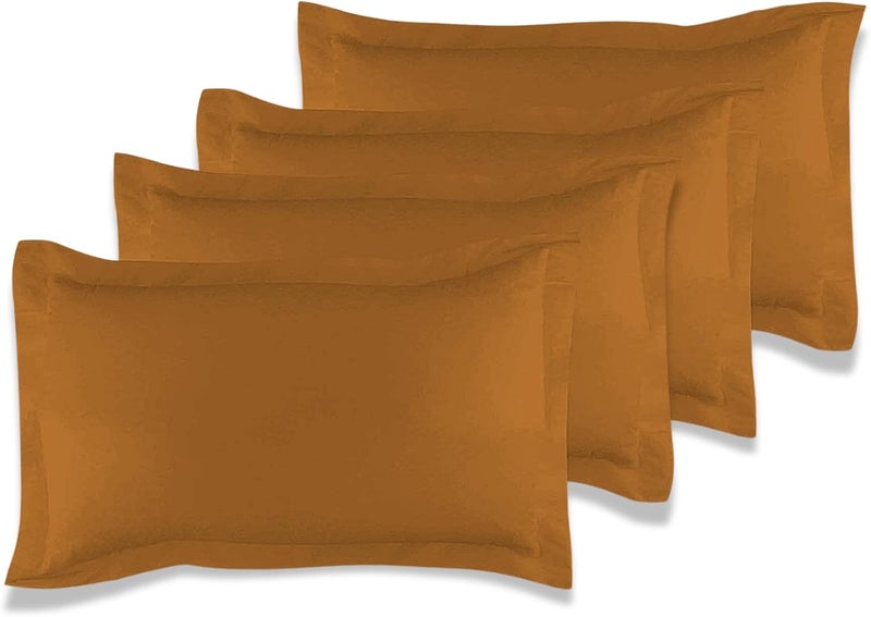 MUSA MUSA® Cotton Pillow Cover Shams - Washable Pillowcases for Sofa Cushions, Bedrooms & Dorm Decor | Hotel Quality Pillow Covers with Envelope Closure & 5cm Side Frame (4, Mocha, 50 x 80cm) - Image 1
